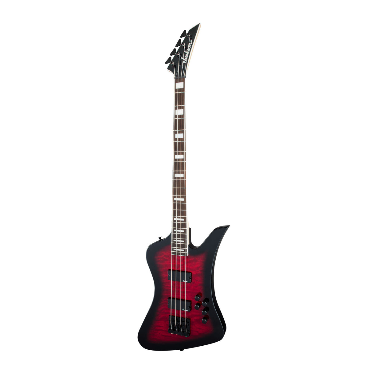 Jackson JS Series Kelly Bird JS3Q 4-String Bass Guitar (Transparent Red Burst)