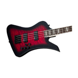 Jackson JS Series Kelly Bird JS3Q 4-String Bass Guitar (Transparent Red Burst)