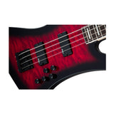 Jackson JS Series Kelly Bird JS3Q 4-String Bass Guitar (Transparent Red Burst)