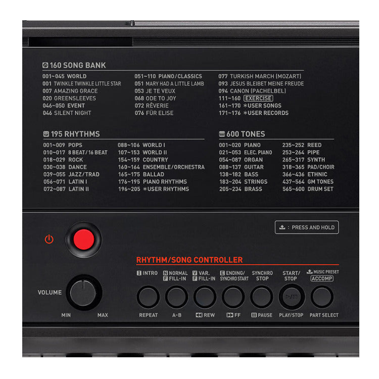 Casio Portable 61-Key Keyboard with 600 Tones, 195 Rhythms and AiX Sound Engine