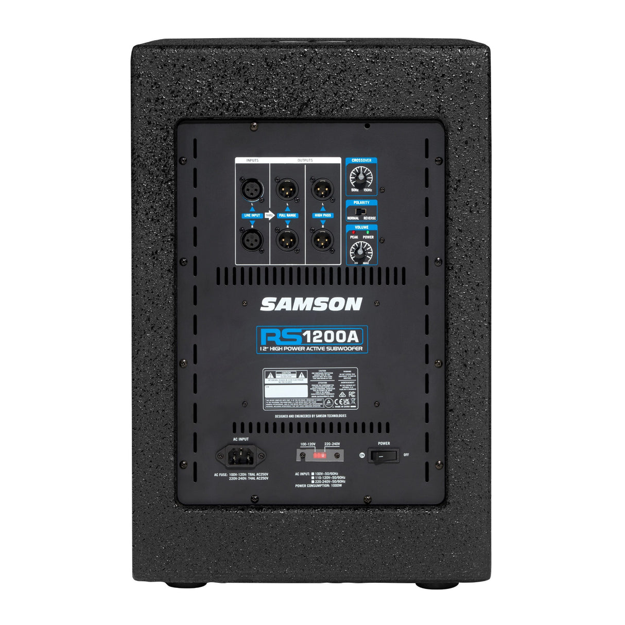 Samson RS1200A 12 Inch Active Subwoofer 100W with XLR Connectivity (Black)