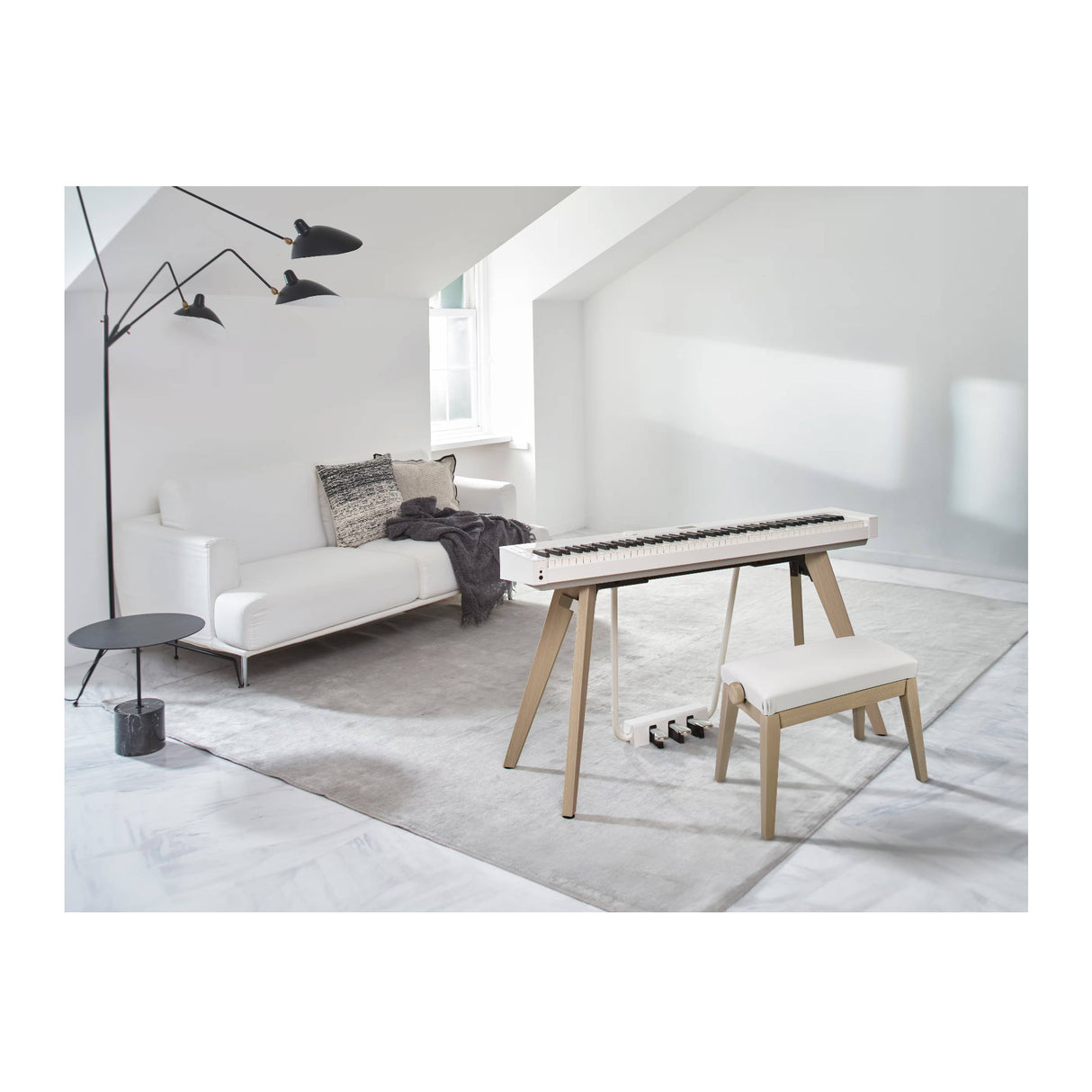 Casio Height-Adjustable Padded Piano Bench for Privia PX-S7000 (White)