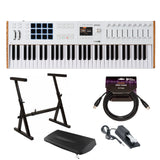 Arturia KeyLab Mk3 61 Keyboard White MIDI Controller with DAW Integration Bundle