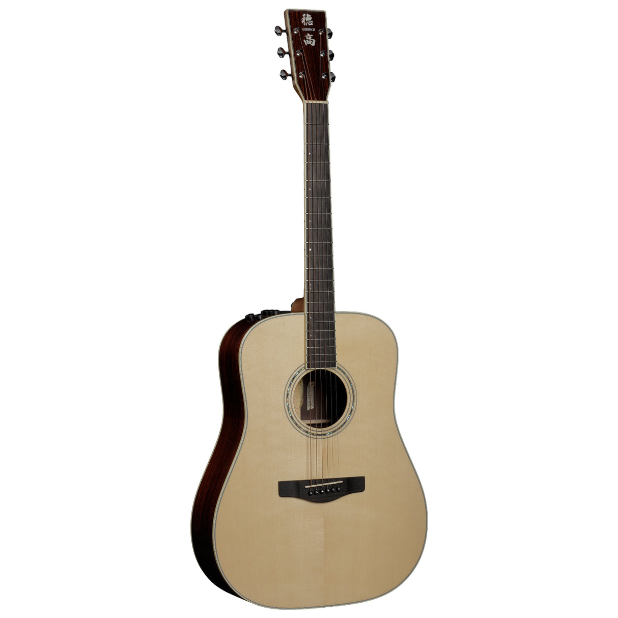 Hodaka DH28ENA Dreadnought; Solid Rosewood Back and Sides; Natural Finish