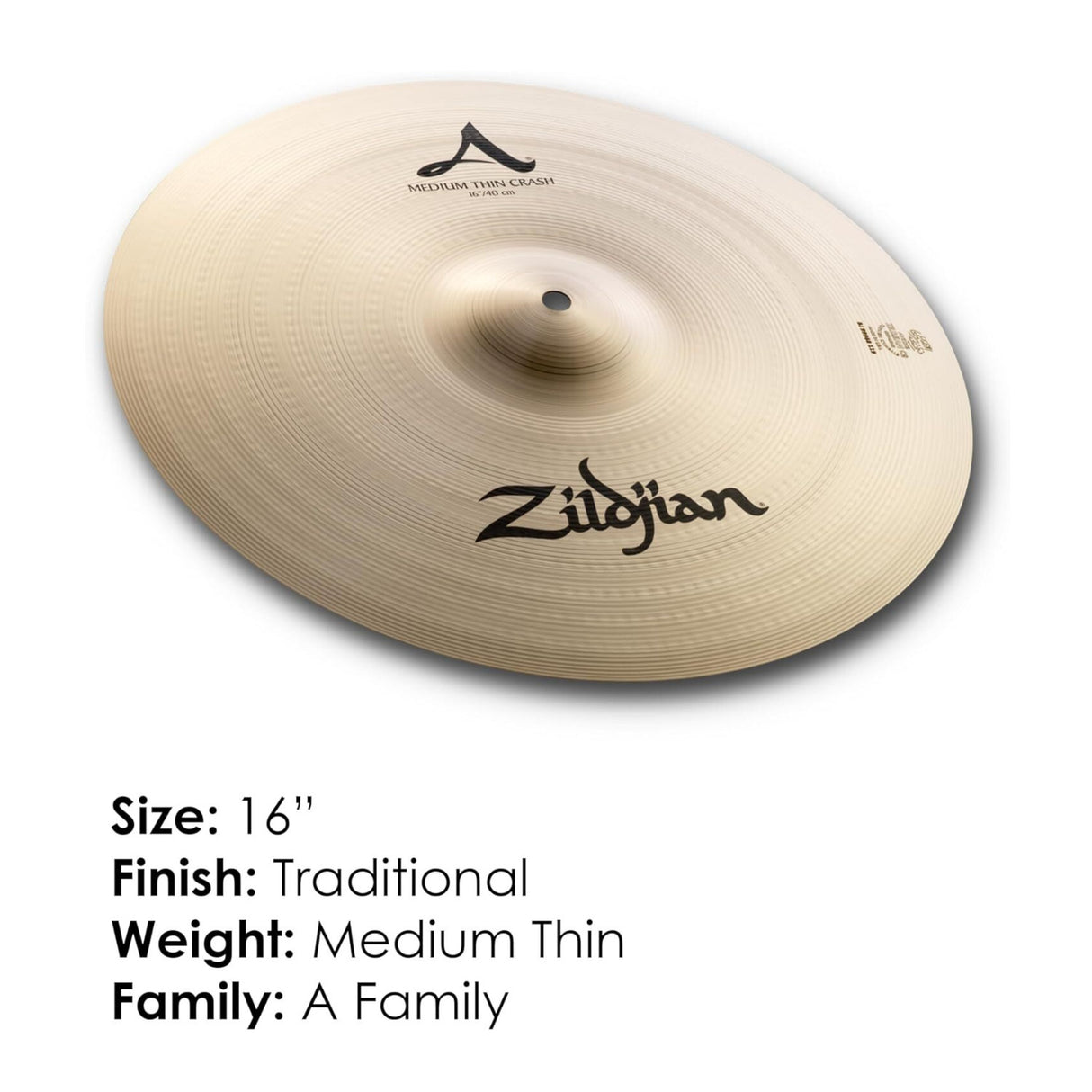 Zildjian Company A Series Medium-Thin Crash Cymbal (16 Inches)