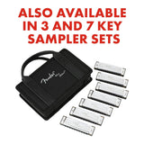 Fender Blues Deluxe Harmonica 7 Pack with Case (Keys C, G, A, D, F, E, B Flat)