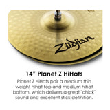 Zildjian Planet Z 14 Inch Hi-Hat Cymbals Pair (New 2020)