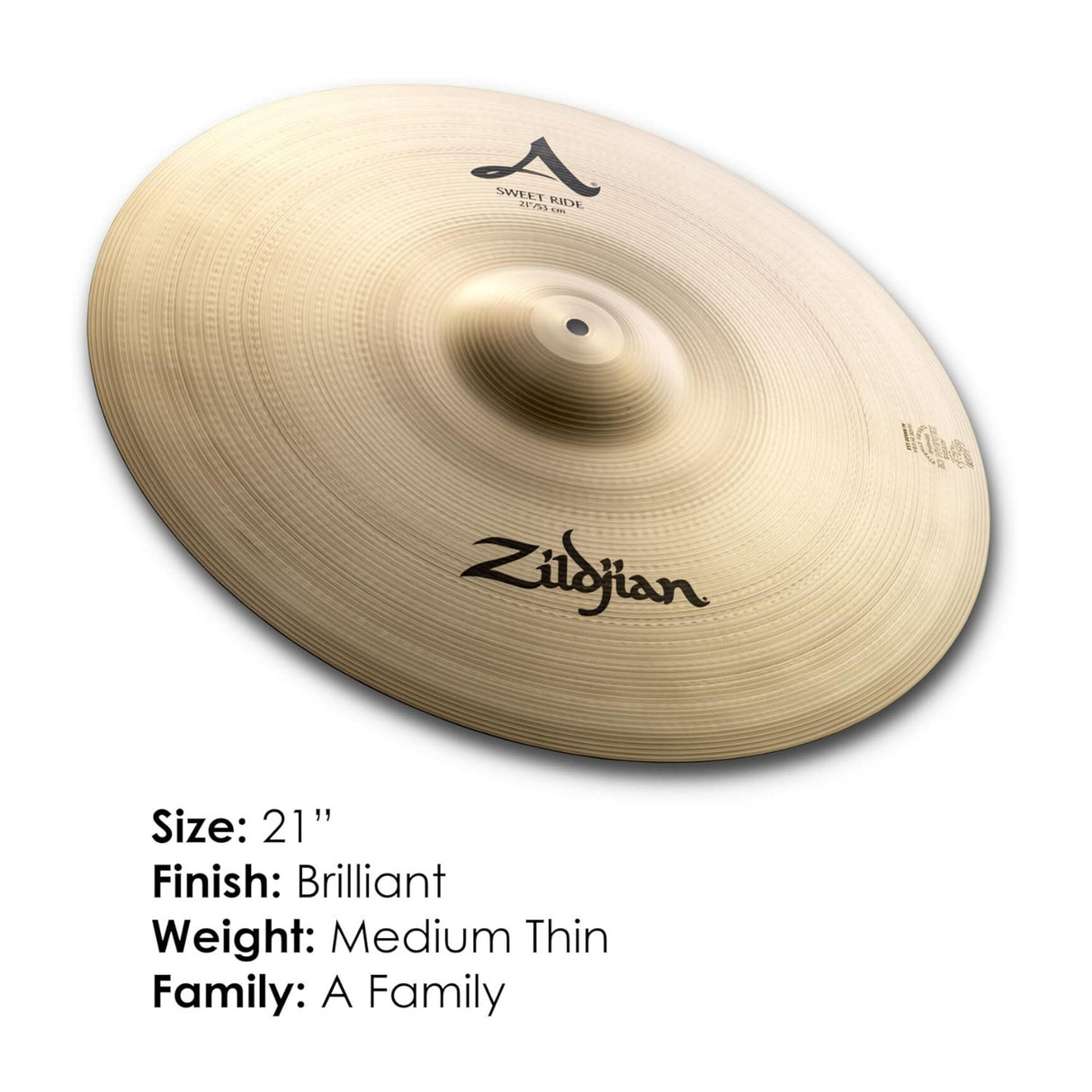 Zildjian A Series Sweet Ride Cymbal (21 Inches)