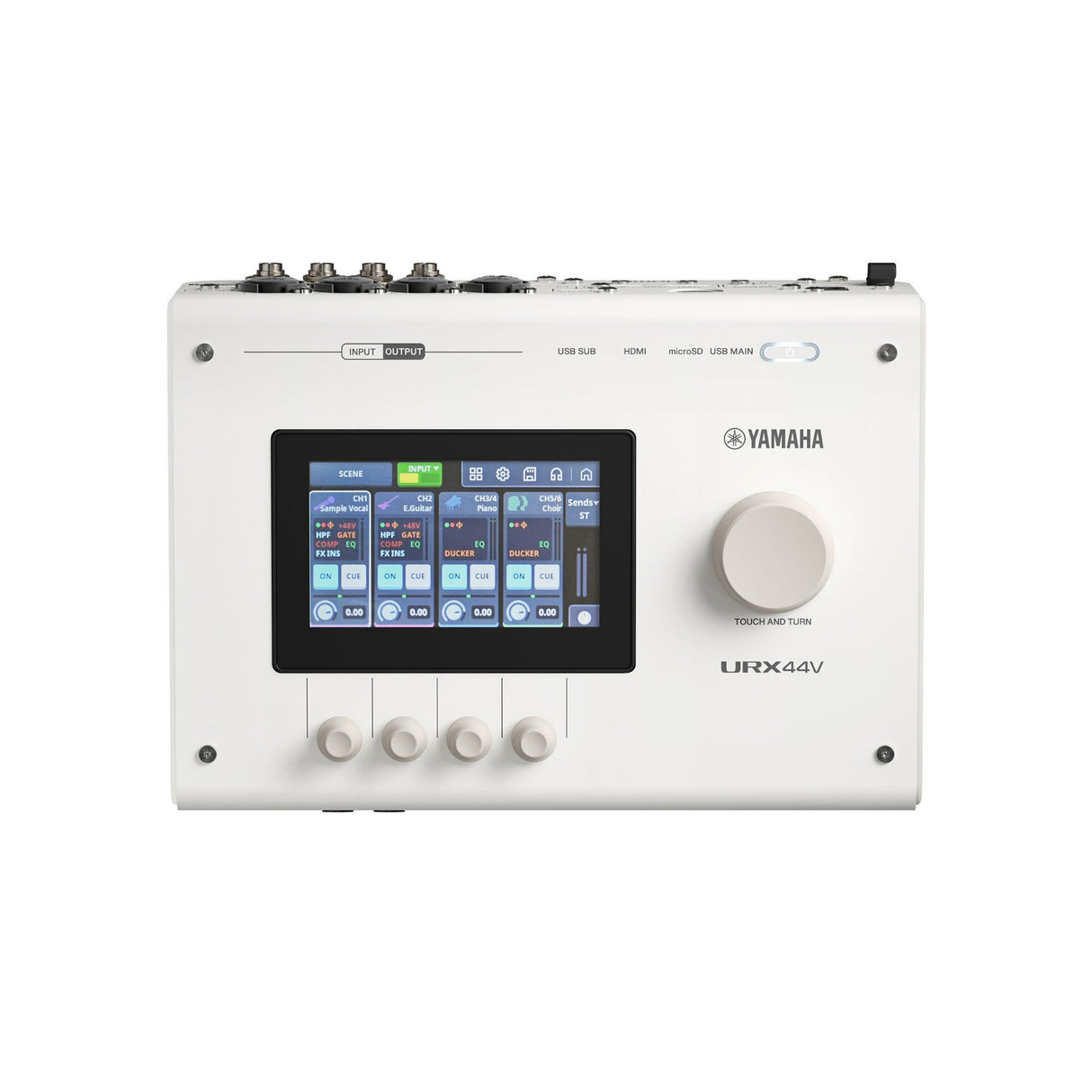 Yamaha URX44V 6 in/4 out Dual USB-C Audio/Video Interface (White)