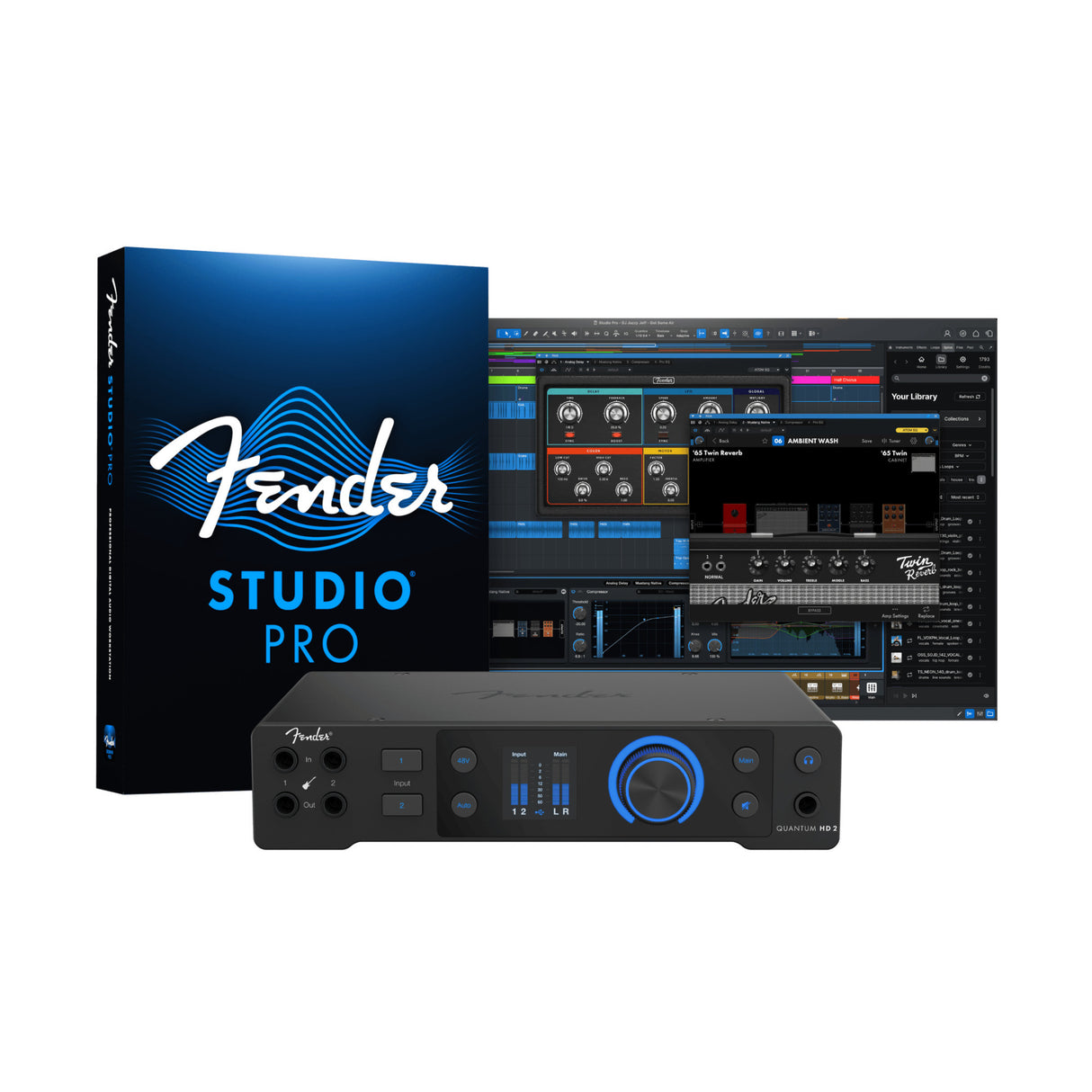 Fender Studio Quantum HD 2 20x24 USB-C Audio Interface (Black)