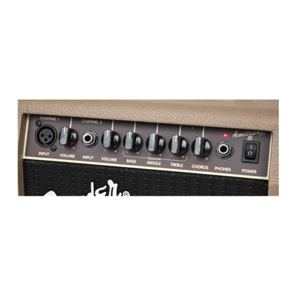 Fender Acoustasonic 15 120V 15 Watt Acoustic Guitar Amplifier (Brown and Wheat)