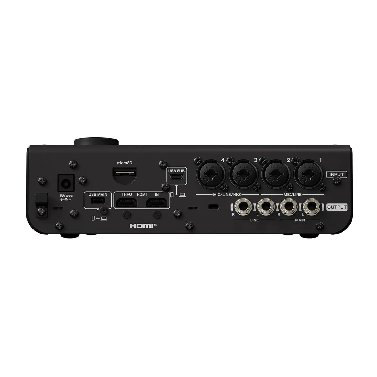 Yamaha URX44V 6x4 USB-C Audio/Video Interface (Touchscreen, Black)