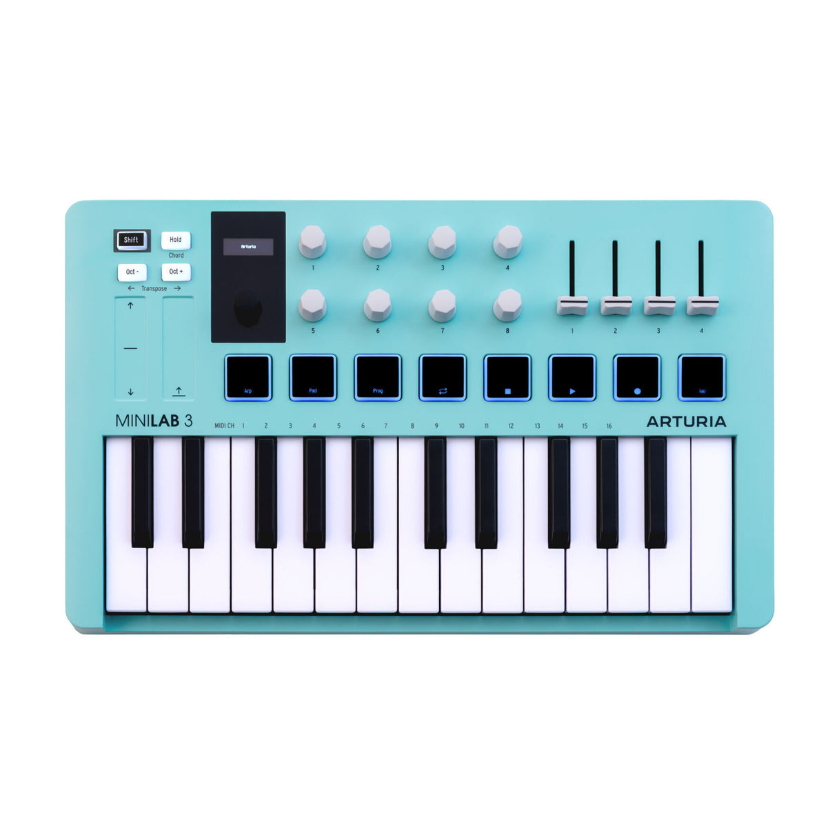Arturia MiniLab 3 Compact MIDI Keyboard Controller (Special Edition. Aquamarine)