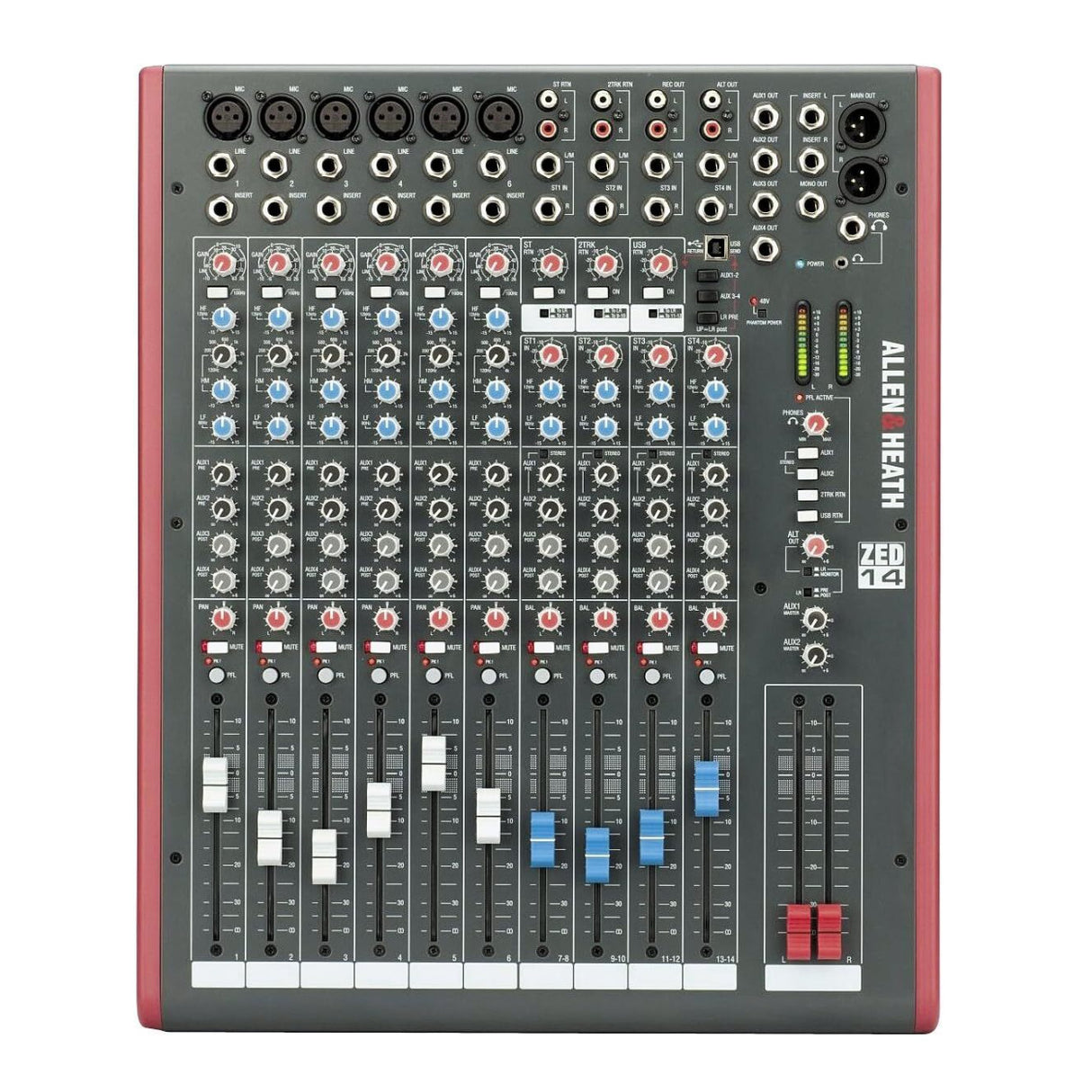 Allen & Heath ZED-14 Compact 14-Channel Analog Mixer with USB Connection