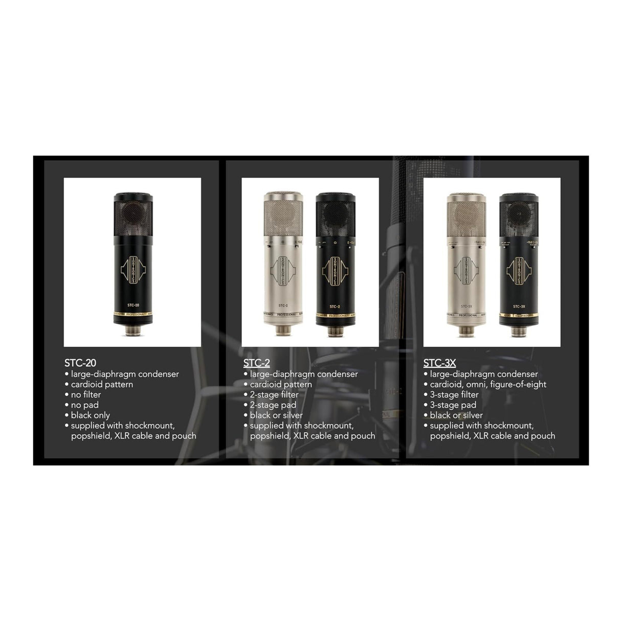 Sontronics STC-2 Pack Versatile Microphone Bundle (Black)