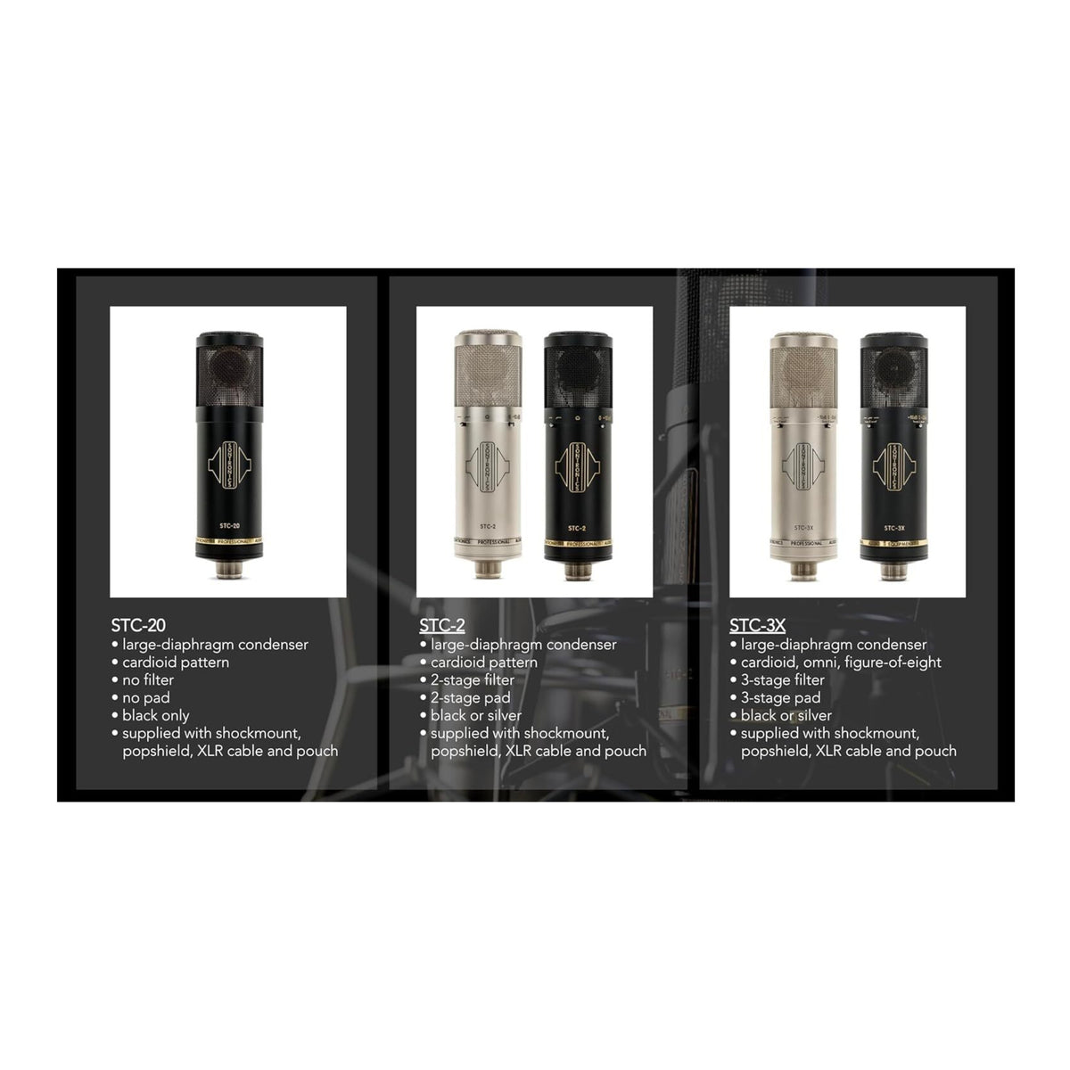 Sontronics STC-2 Pack Versatile Microphone Bundle (Black) (Open Box)