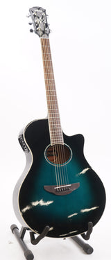Yamaha APX600OBB Thinline Acoustic-Electric Guitar (Blue Burst) Bundle with Case (Used)