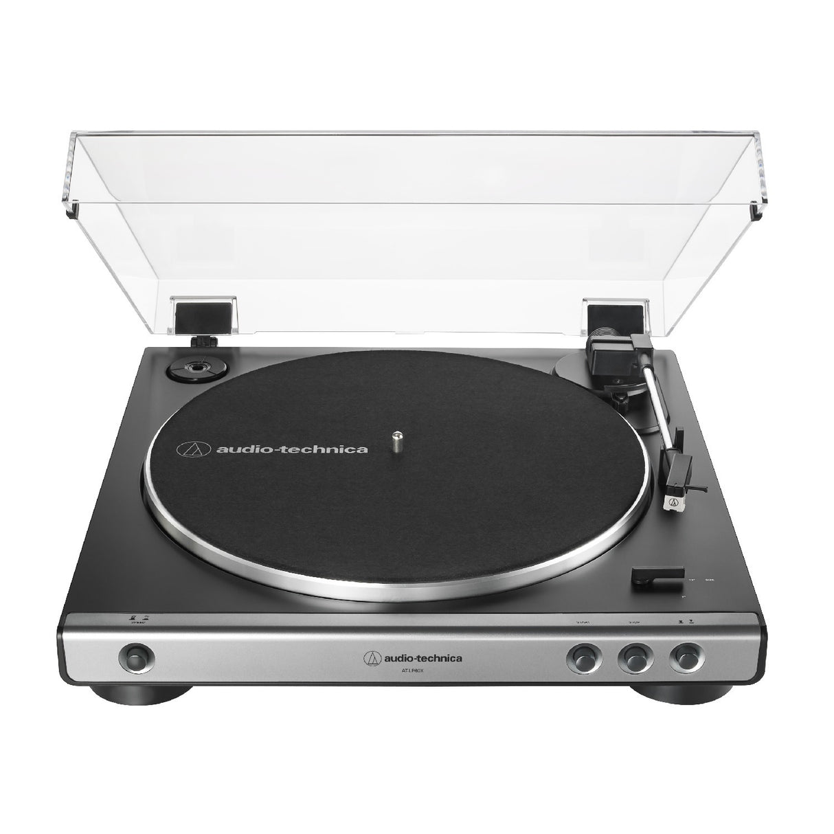 Audio-Technica AT-LP60X Turntable (Gunmetal) with Desktop Amplifier System