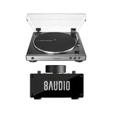 Audio-Technica AT-LP60X Turntable (Gunmetal) with Desktop Amplifier System