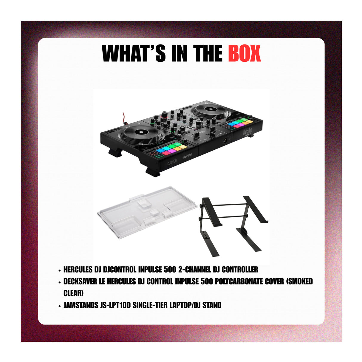 Hercules DJ DJControl Inpulse 500 DJ Controller with Accessories Bundle