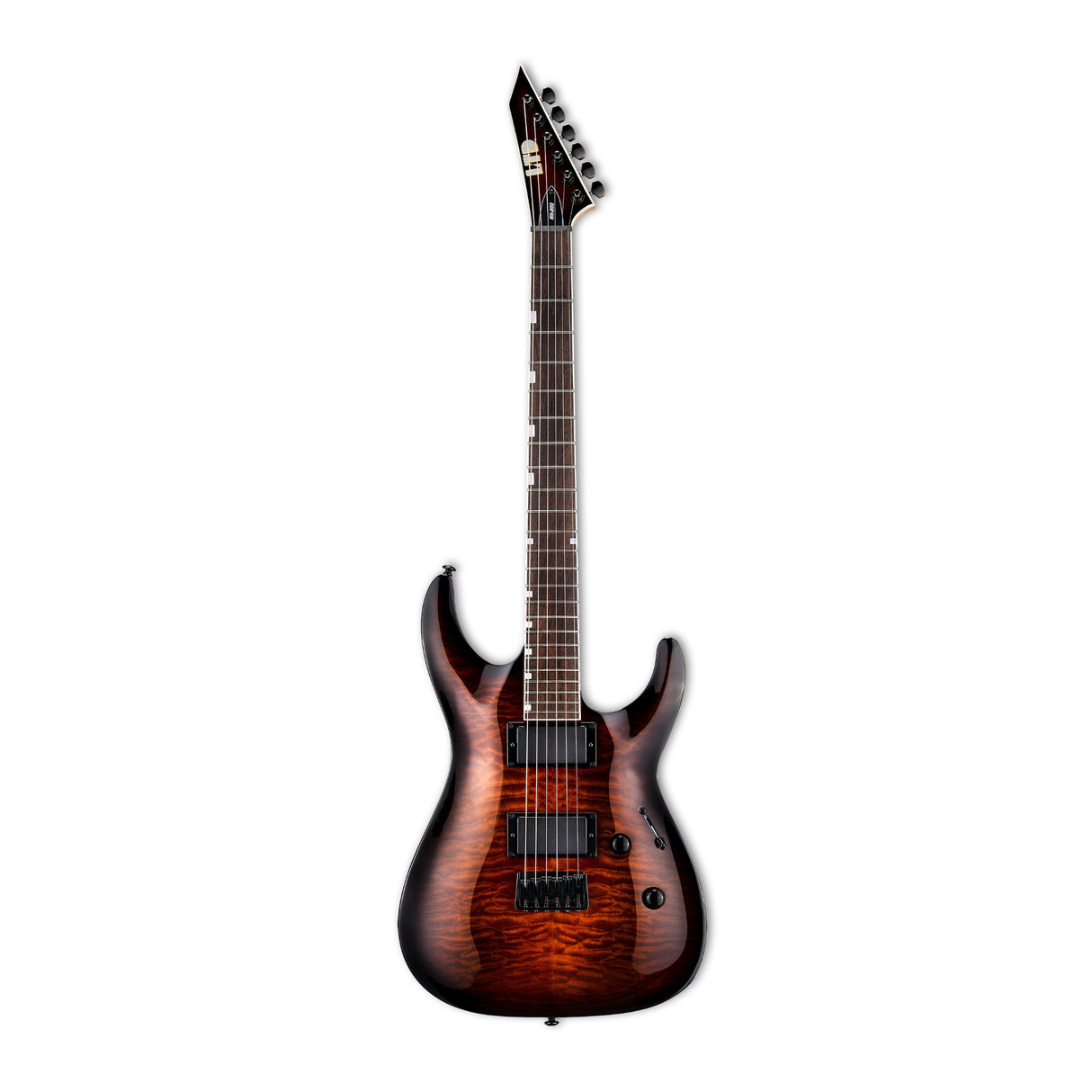 ESP LTD MH-200HT QM Electric Guitar with Quilted Maple Top (Dark Brown Sunburst)