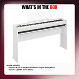 Yamaha P-225 88-Key Portable Electric Digital Piano Bundle with Stand (White)