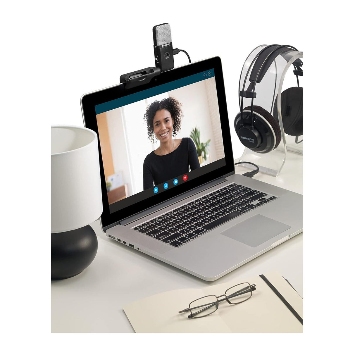 Samson Go Mic Video 1080P HD Webcam and Dual-Pattern USB Microphone (Black)
