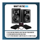 JBL 306P MkII Powered 2-Way Studio Monitor Pair Bundle Isolation Pads and Cable