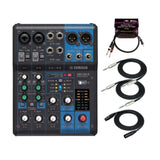 Yamaha MG06X 6-Input Compact Stereo Mixer with FX Bundle Including 1/4-Inch Cables, Cable, and Cable