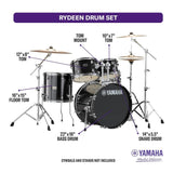 Yamaha RDP2F5 Rydeen 5-Piece Shell Pack (Black Glitter)