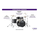 Yamaha RDP2F5 Rydeen 5-Piece Shell Pack (Black Glitter)