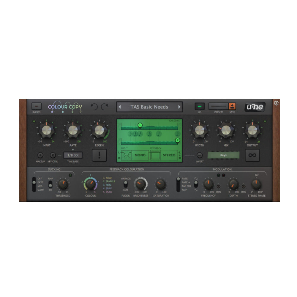 u-he Colour Copy Analog BBD Delay Plug-In with Five Colour Modes and Stereo Control
