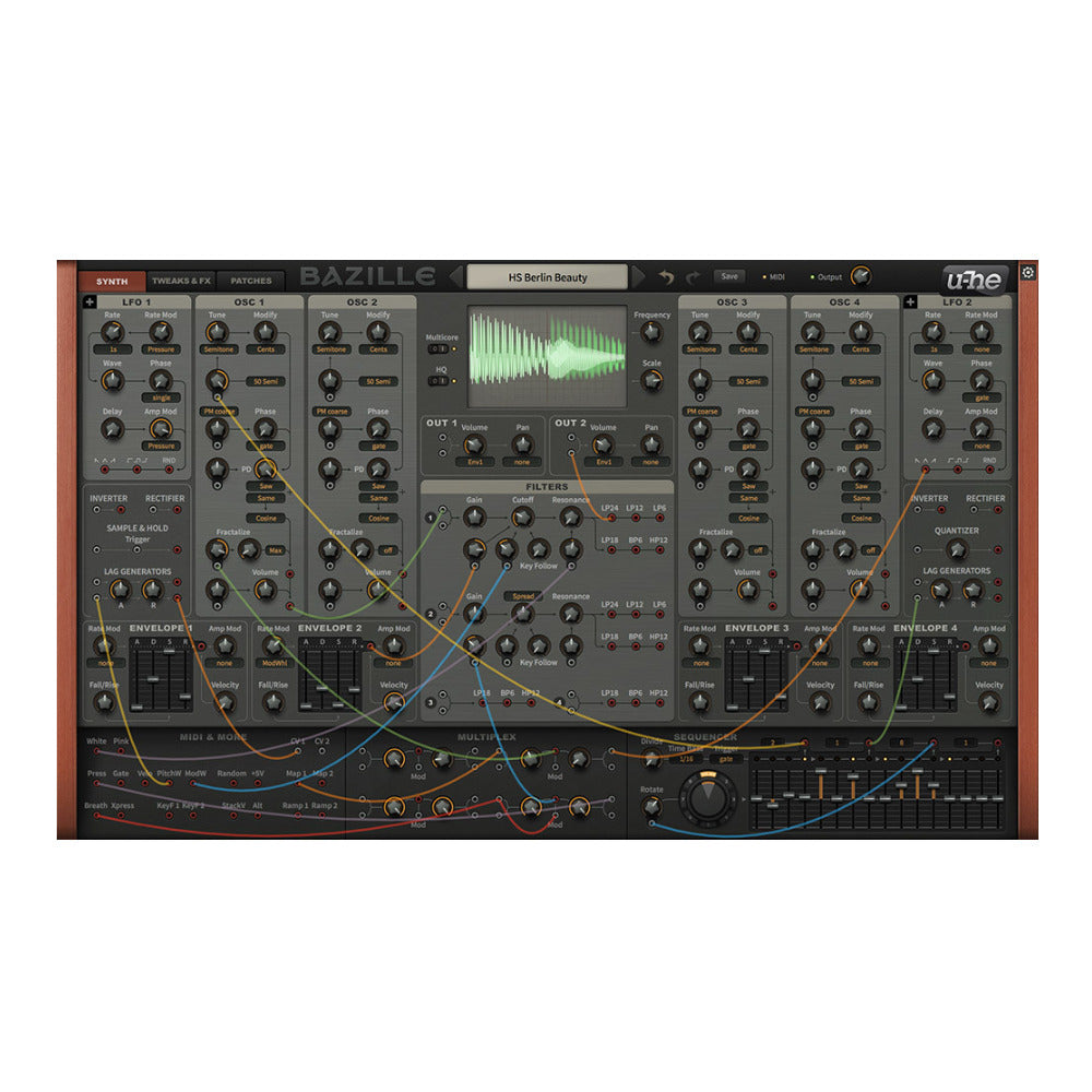 u-He Bazille Semi-Modular Synthesizer with FM, Phase Distortion and Modular Routing