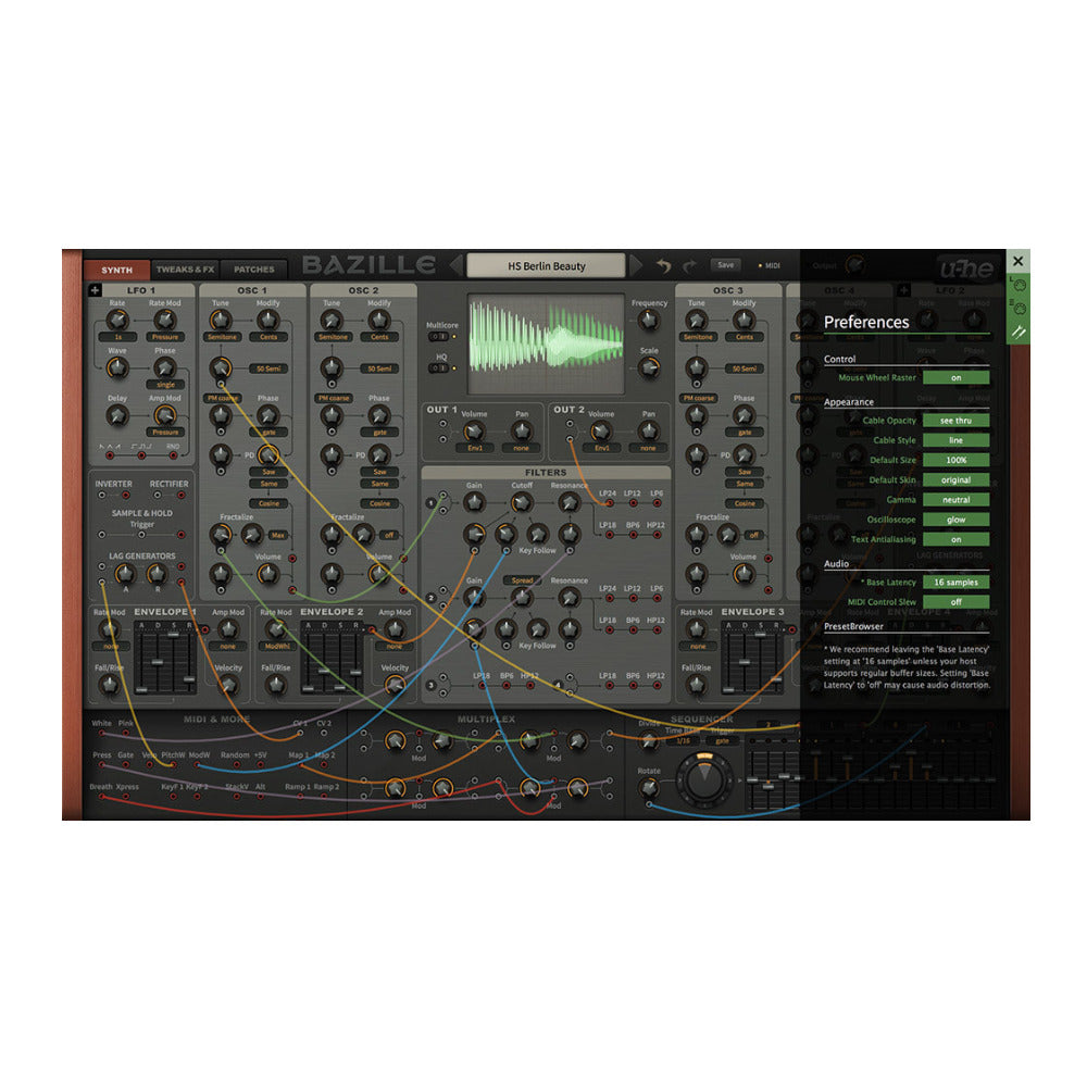 u-He Bazille Semi-Modular Synthesizer with FM, Phase Distortion and Modular Routing