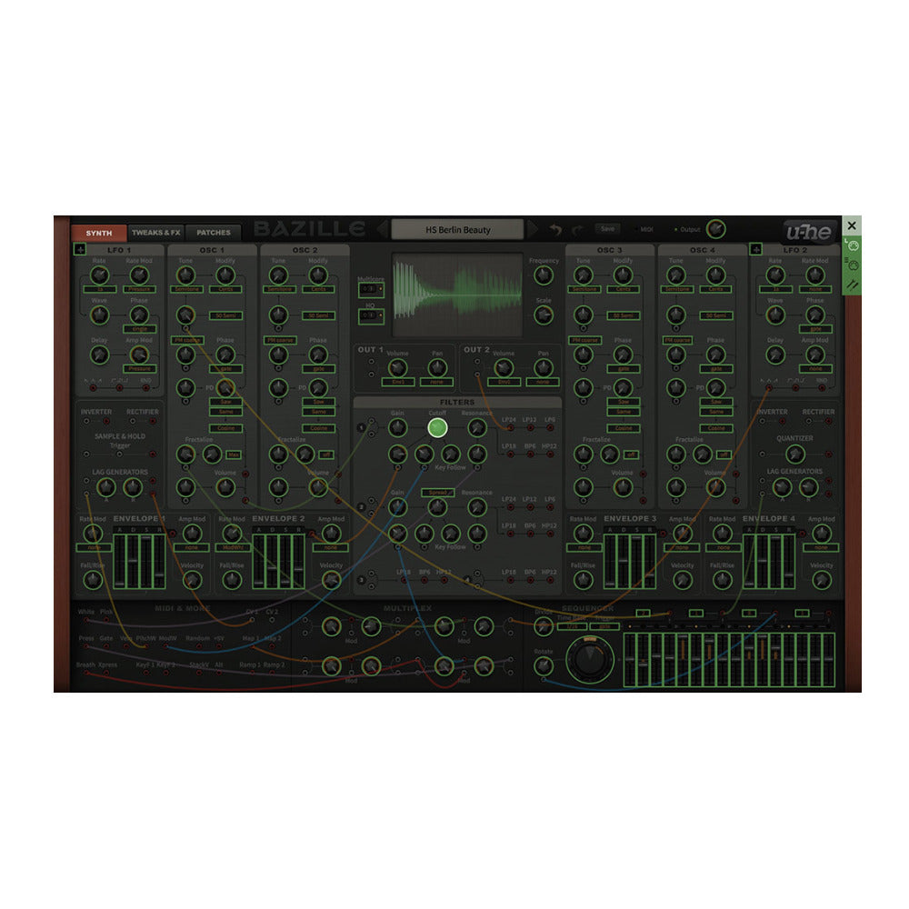 u-He Bazille Semi-Modular Synthesizer with FM, Phase Distortion and Modular Routing