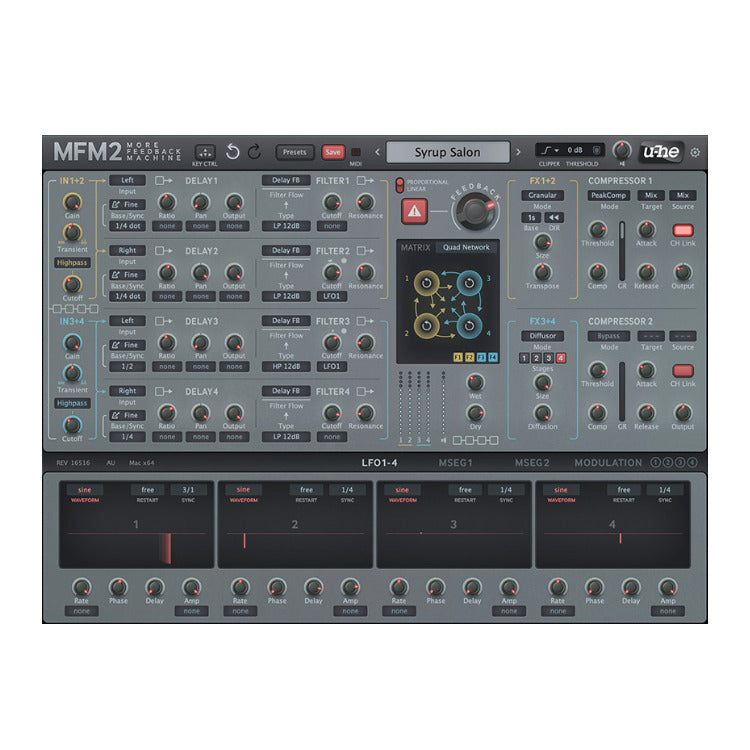 u-He MFM2 Delay Plugin Multi-Line Modular Delay and Sound Design Tool