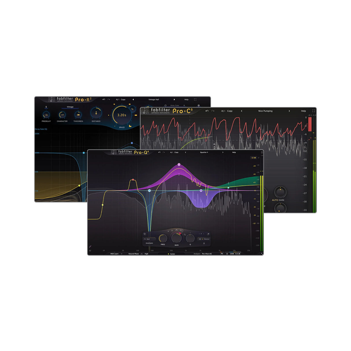 FabFilter Mixing Essentials Bundle with Pro-Q 4, Pro-R 2, and Pro-C 3 Plug-Ins