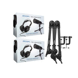 Zoom ZDM-1 2-Person Podcast Microphone Pack Accessory Bundle & Two Boom Arm (Open Box)