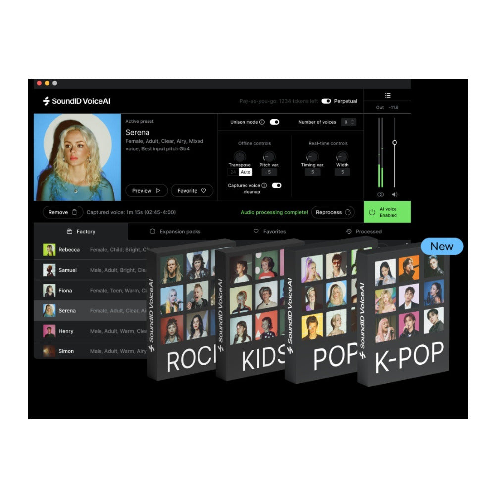 SoundID VoiceAI Rock Voices Expansion Pack with 10 Gritty Rock Vocal Presets