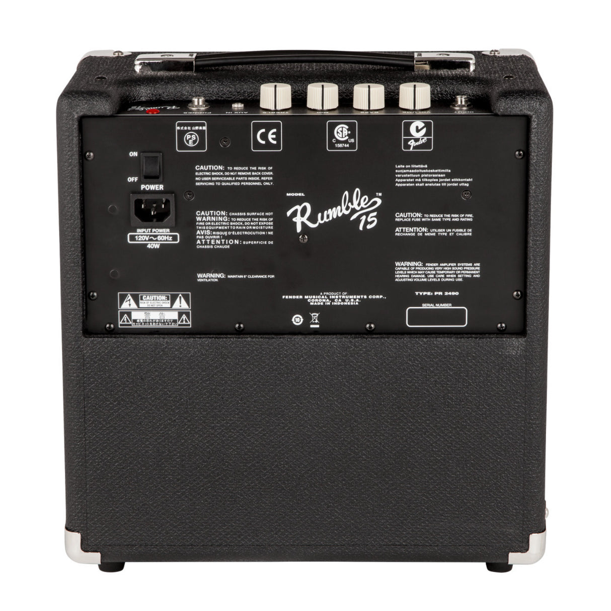 Fender Rumble 15 120V 15-Watt Portable Bass Amplifier Bundle with Amp Stand