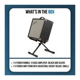 Fender Rumble 15 120V 15-Watt Portable Bass Amplifier Bundle with Amp Stand