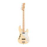 Squier Paranormal Precision Bass Thinline SJ 4-String Bass with Maple Fingerboard (Vintage White)