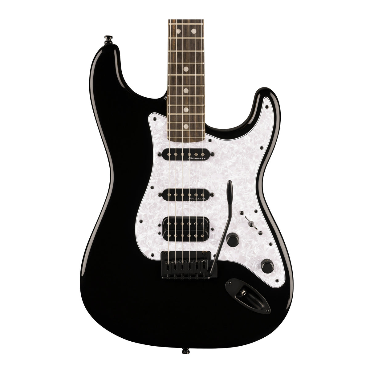 Fender Limited Edition Player Fusion Stratocaster HSS 6-String Electric Guitar with Gig Bag (Black)