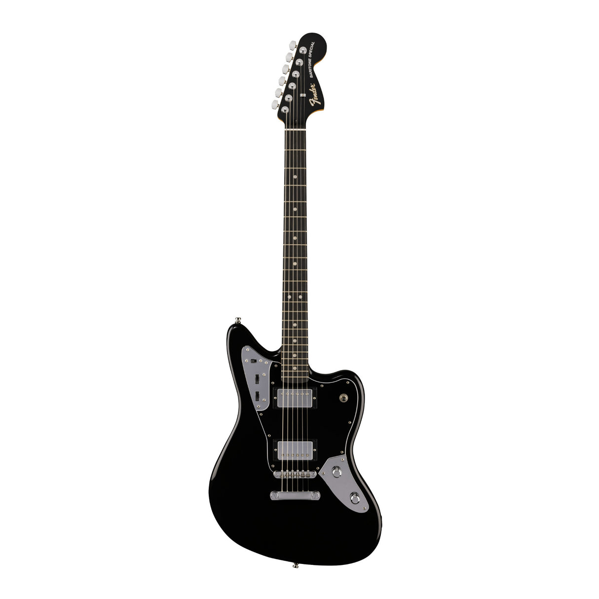 Fender Limited Edition Player Fusion Jaguar Baritone 6-String Electric Guitar with Gig Bag (Black)
