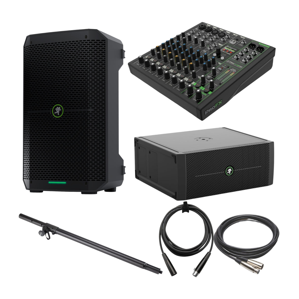 Mackie ThumpSub GO Battery Powered Subwoofer with Loudspeaker, Audio Mixer and Accessories Bundle