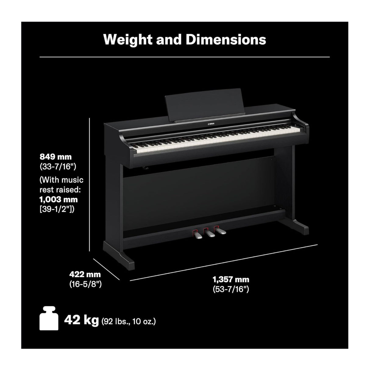 Yamaha Arius YDP-166 Digital Home Piano (White Birch)