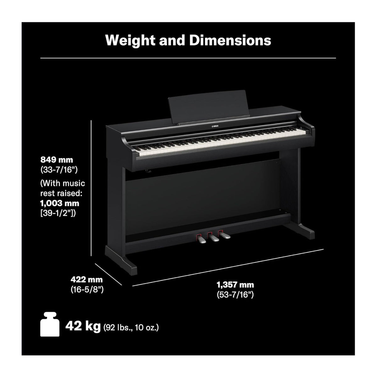 Yamaha Arius YDP-166 Digital Home Piano (White Birch) (Open Box)