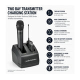 Audio-Technica ATW-CHG2A 2000 Series 2-Bay Transmitter Charging Station