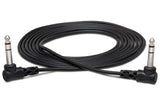 Hosa Balanced Interconnect, Right-angle 1/4 in TRS to Same, 3 ft