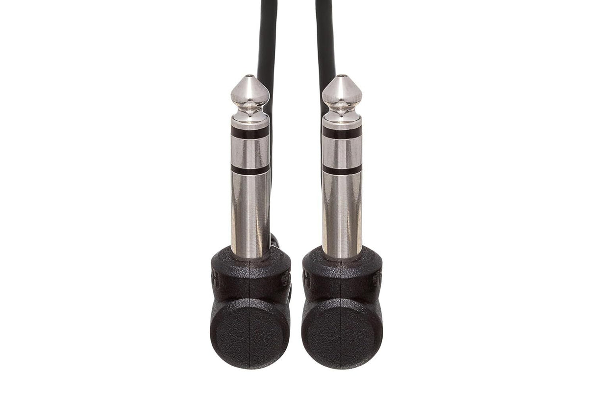 Hosa Balanced Interconnect, Right-angle 1/4 in TRS to Same, 3 ft